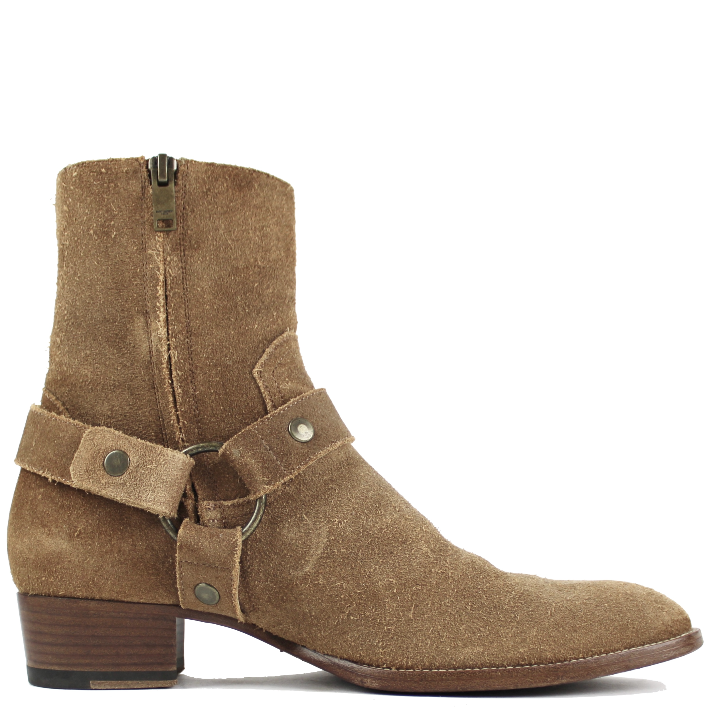 MARKED EU Saint Laurent Nut Suede Wyatt Boots